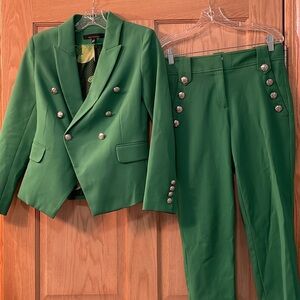 White House Black Market Green  Pantsuit